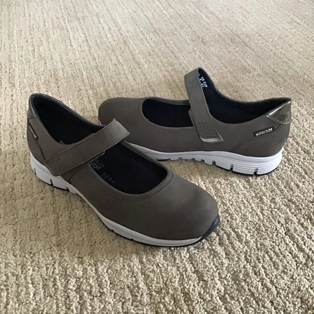New Mephisto Yelina Suede Wedge Mary Jane Sneakers, Size 8